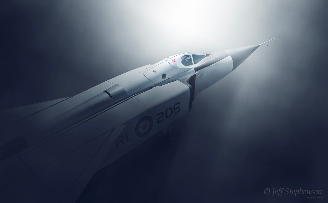 Avro Arrow RL-206 top view with fog
